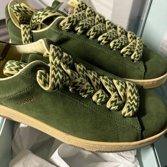 Lanvin Men's Curb Lite Low Top Sneakers Size: 8US / 41EU Dark Green ($590) - Picture 1 of 8